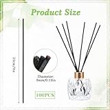 Yolev 100Pcs Reed Diffuser Sticks Black Fibre Reed Sticks 9 Inch Diffuser Sticks Refill for Home Office Aromatherapy Scent Refills Diffusers - Image 2
