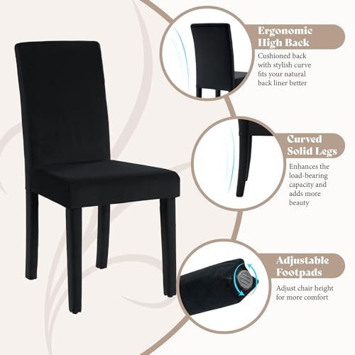 Amerlife SSC030-1063050441G Velvet Upholstered Dining Chairs Set Of 4 thumb #3