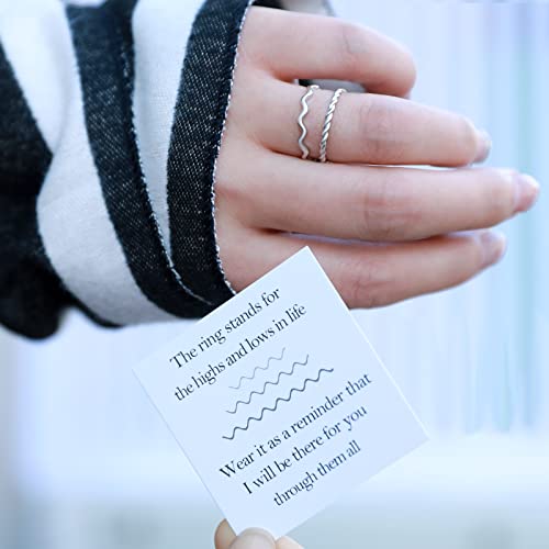 to My Daughter Highs and Lows Ring - Sterling Silver Adjustable Inspirational High and Low Rings Wraparound Wave CZ Zig Zag Up and Down Encouragement Jewelry Gifts For Women Girls2