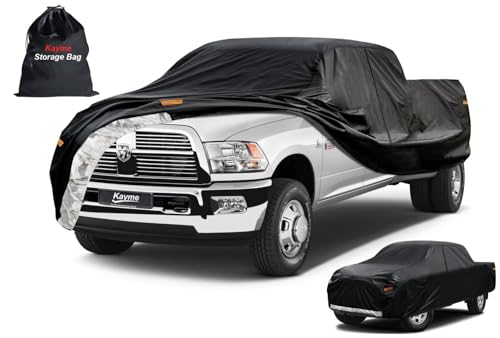 Image of Kayme Truck Cover Custom Fit Dodge Ram 2500 /3500(2002-2025) Crew /Quad Cab LB. Full Exterior Heavy Duty Outdoor Pickup Truck Car Cover Waterproof All Weather.Car Tarp for Wind Sun Dust Protection.