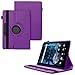 World biz Universal 8 inch Tablet Case, PU Leather Stand Case Folio Cover 360° Rotating Case Fits for All 8.0" Inch Samsung, Lenovo, Acer, Huawei, Sony, iPad, Toshiba Android Tablets (Purple)