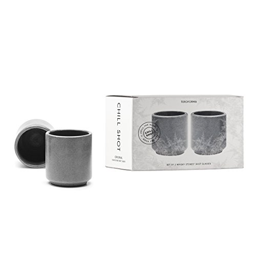 TEROFORMA Chill Shot – Original Handcrafted Natural Soapstone Shot Glasses (Set of 2)