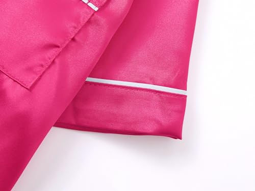 Tebbis Satin Pajamas for Girls - Baby Pink Cute Silky Summer Shorts Soft PJ Set Size 6/7-164