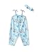 Disney Princess Cinderella Toddler Girls Romper Sleeveless Jumpsuit with Bow Tie Shoulder Straps and Headband Cute One Piece Outfit Summer Clothes 3T