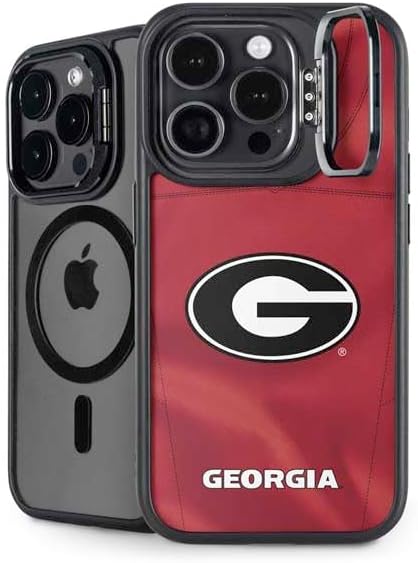 Skinit Kickstand Phone Case Compatible with iPhone 15 Pro - Officially Licensed University of Georgia Bulldogs Design