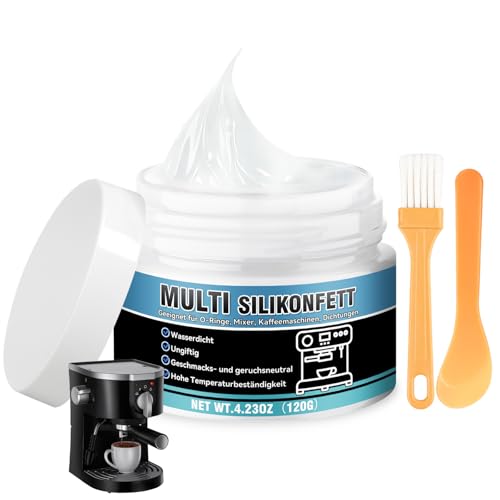 Erigathe Silikonfett für Kaffeevollautomaten 120g Wasserfestes und langlebiges Multi Silikonfett Geeignet für Verbindungen Dichtungen O-Ringe usw.