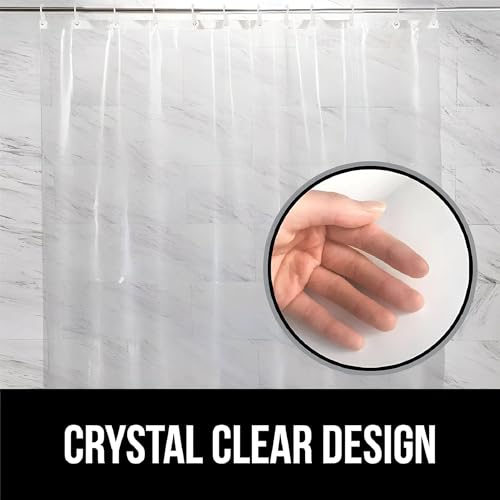 Image of Kuber Industries Polyvinyl Chloride AC Curtain|Rings & WaterProof Material|Size 274 x 134 x 1 CM (Transparent),Printed,Grommet Curtains