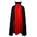 Jila Adult Devil Vampire Costume Cloak Medieval Long Black Red Reversible Halloween Cosplay Cape (L 48" Length)