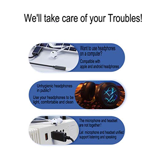 Canfon Usb To 3.5Mm Headphone And Microphone Jack Audio Adapter With 3.5Mm Combo Aux Stereo Converter For Headset Mac Ps4 Pc Laptop Desktops External Sound Card Audio For Windows (20Cm, Black) #TOP7