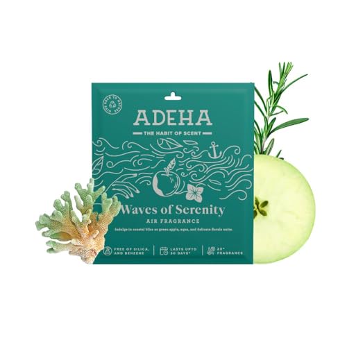 Image of Kleenest Adeha Air Freshener Pocket Mixed Fragrances- Buy 3 Get 1 (20g*4)| Fragrance lasts upto 30 days| Toilet, Bathroom, Car Freshener| Benzene & Silica Free (Assorted (Buy 3 Get 1)