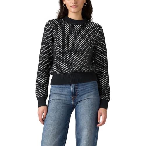 Levi's Women's Snowflake Crew Pullover, (New) Anneli Geo Anthracite Night, Small