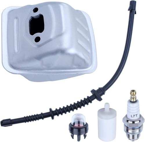 Adefol Auspuff Schalldämpfer für Husqvarna 435 440 445 445E 450 Serie 544147702 Zündkapsel Kraftstofffilterleitung