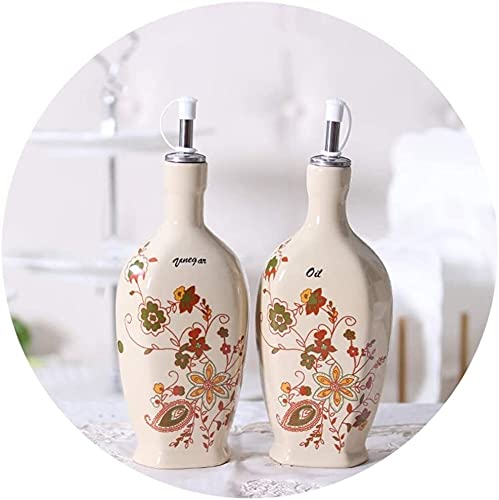 Hemobllo Lot De 2 Bouteilles Sauce Céramique Japonaise – Distributeurs Huile & Vinaigre 200 Ml, Élégants Et Pratiques
