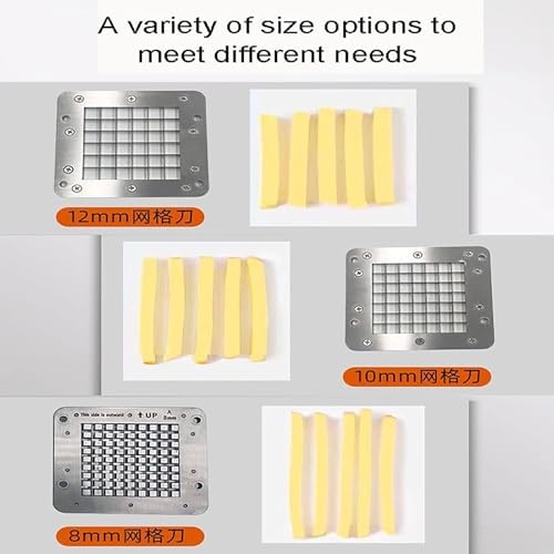 Commercial Electric French Fry Cutter - Stainless Steel Potato Cutter Machine (10mm) - Ideal for Home Use, Makes Perfect Crispy Chips & Fries, Easy to Operate & Clean, Durable Kitchen Tool