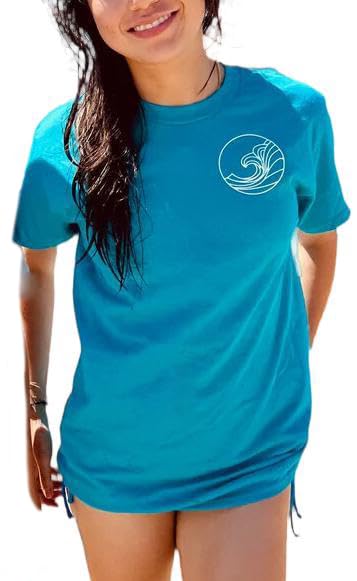 Image of Vintage Oversized Flower Graphic Tees Cute Surfboard Palm Baggy T-Shirts Summer Preppy Beach Tops Teen Girls Clothes