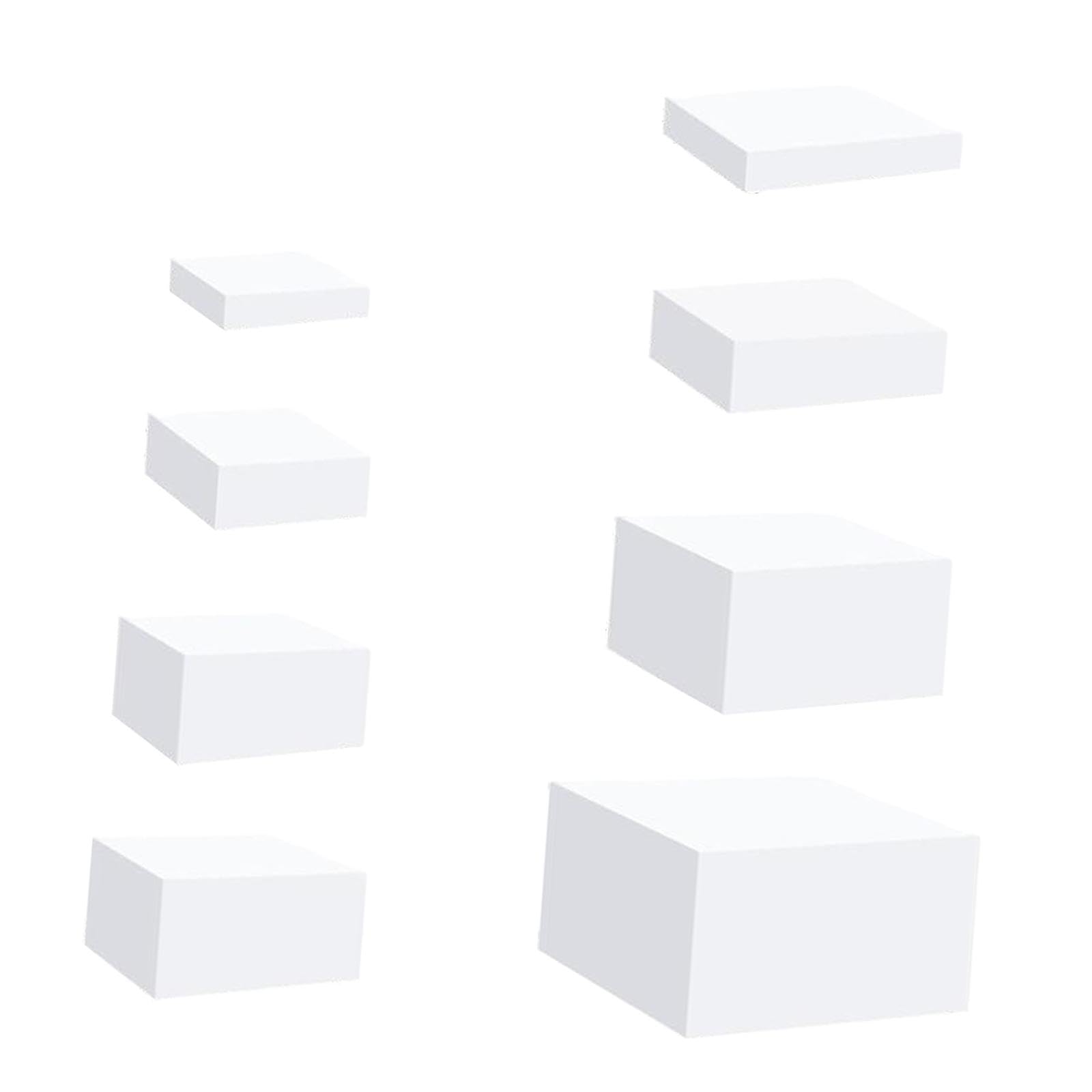 8 Pièces Acrylique Cube Présentoir Riser Buffet Riser, Présentoir Alimentaire, Riser Alimentaire Nidification Riser pour de Cosmétique, Blanc