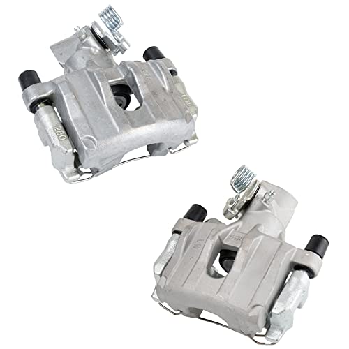 Image of TRQ Rear Brake Caliper Set Zinc Coated Brackets Hardware Compatible with 2004-2008 Mazda 3
