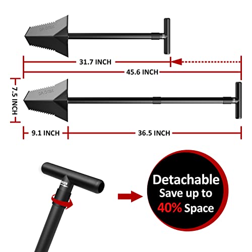 DR.ÖTEK Metal Detector Kit MTXR, Heavy Duty Spade Shovel and Stainless Steel Sand Scoop for Treasure Hunting