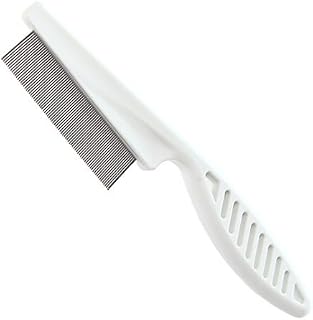 Ennc Pet Grooming Tool Extra Fine Toothed Flea Comb Cat/Dog Stainless Steel Brush Comb -White