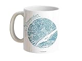 Tasse Schweinfurt - Bürotasse Kaffeebecher farbige Stadtkarte Städtetasse - Personalisierte Geschenkidee für Kollegen Kollegin Architekt Richtfest Fernweh Heimweh