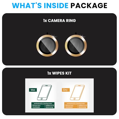 Image of FIRST MART Gold Camera Ring Guard Protector for Nothing Phone 4A | Tempered Glass with Metal Alloy Rings, HD Clear, Scratch Resistant, Case-Friendly | Pack of 1
