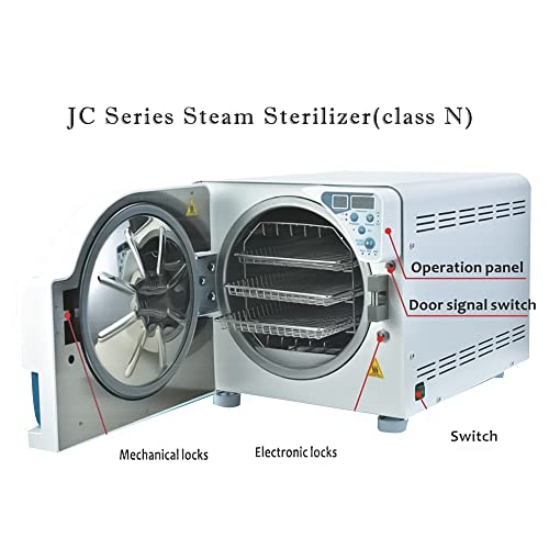 Digital LED Screen Automatic Steam Sterilizer Autoclave High Temperature Class N Lab Sterilizer Equipment/Button Automatic Drying Function with Heating Coil (16L)