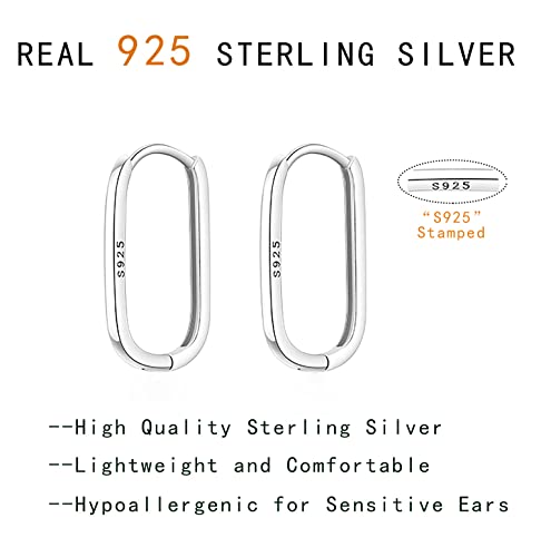 Reffeer 925 Sterling Silver U Hoop Earrings For Women Teen Girls Minimalist Square Hoop Earrings U Huggie Earrings (A-Silver) #TOP6