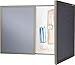Ghent VisuALL PC, Gray Fabric Bulletin Board Outside with Acrylate Whiteboard Inside (41302)