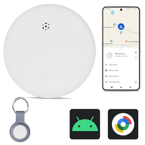 Immagine prodotto: Reyke GPS Tracker Android, Air Smart Tag compatibile con Google Find My (Android Only), Trova chiavi per chiavi, Luggage, Suitcase, Wallet, IP66 Waterproof, bianco