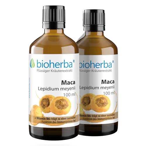 2 Stk. Maca Tropfen, Tinktur 100 ml – Maca-Wurzel-Extrakt (Lepidium meyenii), Vegan von BIOHERBA PZN 18217473