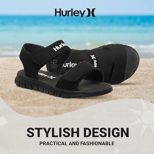 Hurley kids and toddlers Ken Sandals, for Boys and Girls, Kid's Lightweight Open Toe Sandals, Beach Sandals with Adjustable straps, for Outdoors, Water Play and Pool3