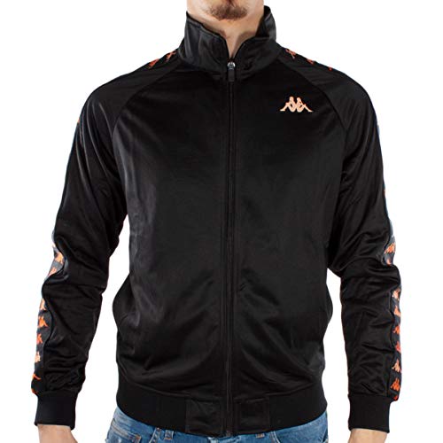 Kappa Zip Sweatshirt Man veste sportswear pour homme coloris noir et orange