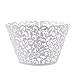 Cosmos ® 24 Pcs Flower Vine Filigree Cutout Lace Cupcake Wrapper Wraps Liner Wedding Party Cake Decoration (White)