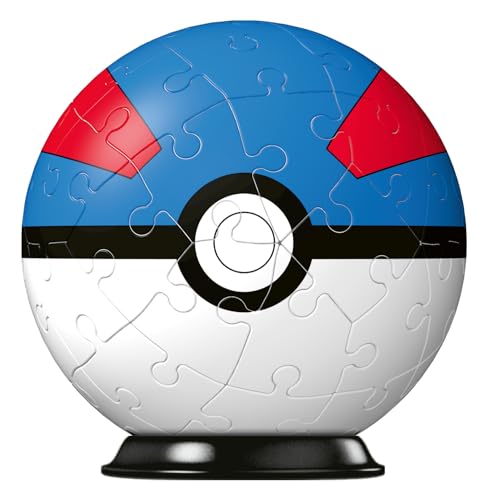 Ravensburger 11265 - Puzzle 3D Ball - Super Ball Pokémon - A partir de 6 Ans - 54 pièces numérotées à Assembler sans Colle - A Collectionner - Support Inclus