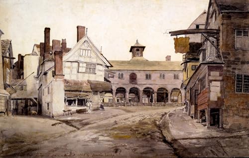 Tableau impressions d'art Cornelius Varley la place du marché 60x90cm