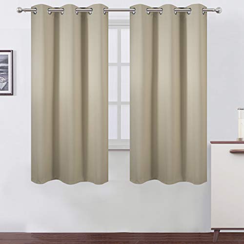 Image of LEMOMO Beige Thermal Blackout Curtains /42 x 63 Inch /Set of 2 Panels Room Darkening Curtains for Bedroom