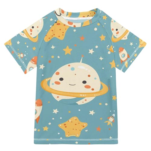 Planet Stars Bathing Suit Girls Sun Protection Sweatshirt Swimwear Beach Tops 3T