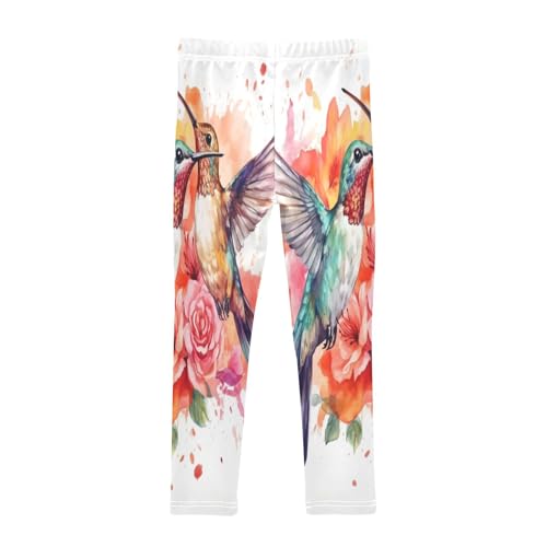 Bolaz Toddler Girls Leggings Printed Yoga Pants Leggings Hummingbird Rose for Kids2