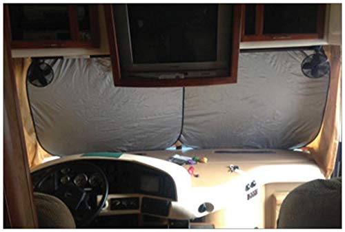 An Rv Sunshade Motorhome Collapsible Class A Largest Panels Made -(2 Panel Shade) 2 Qty. 50" X 42" Total 100" Wide #TOP2