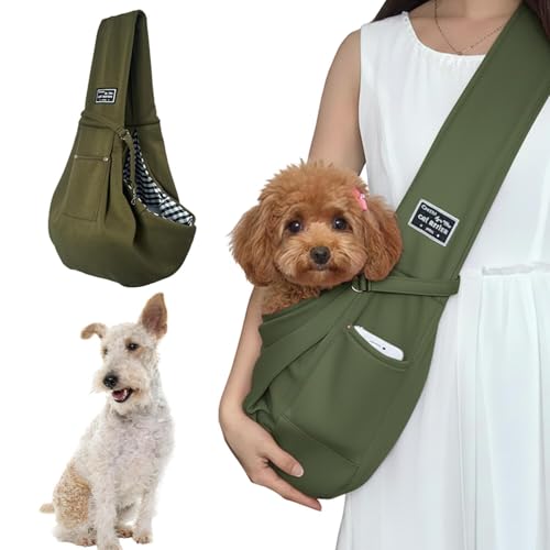 Lifetips ワイヤーフォックステリア(Wire Fox Terrier) ペットスリング 犬猫兼用 ショルダーキャリー 軽量 通気 洗える 調節可能 クッション付き 収納ポケット 斜め掛け アウトドア 11色展開 小型犬 中型犬 ペット用キャリーバッ