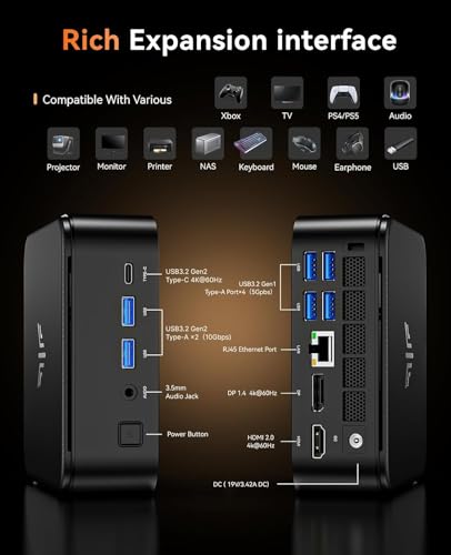 Image of KAMRUI Mini PC, AMD Ryzen 7 5825U Mini Gaming Computers(8C /16T, Max 4.5GHz), 32GB RAM 1TB SSD Micro Desktop Computer, Triple Display, WiFi 6, BT5.2, 1Gbps LAN, Small PC Office Home