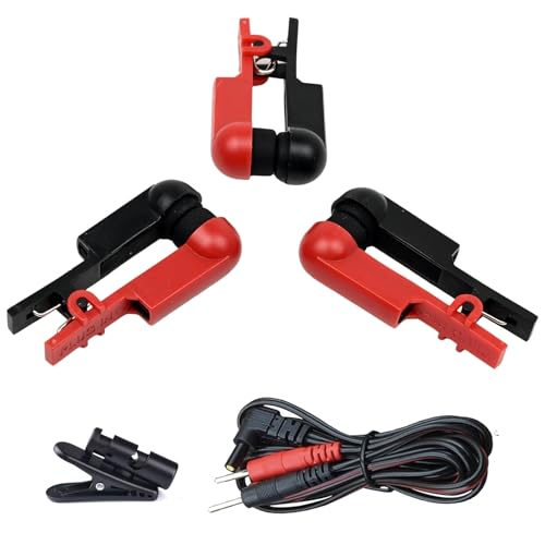 Double-Sided Rubber Clip Electrode Soft Rubber Head Red/Black Long-Lasting Anti-Loosening Version (Set of 3)