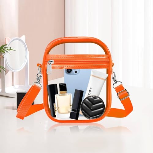Image of Fibrdoo Clear Crossbody Purse Bag, Clear Bag Stadium Approved with Front Pocket for Concerts Sports Festivals