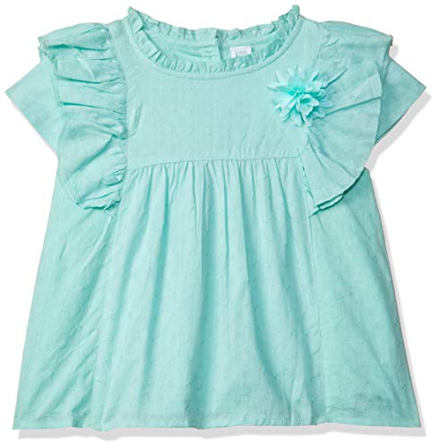 Image of miniklub Girls Green Solid A-Line Pure Cotton Top
