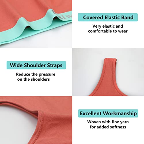 Nalwort Girls Cotton Bra Teens Sports Bra Training Bras for Girls & Teens 4 Pack3