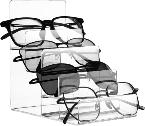 Cabilock Purse Stands for Display, 4-Tier Acrylic Clear Display Risers 7.8' Purse Perfume Organizer Stand Holder, Acrylic Wallet Handbag Organizer for Dessert Cupcake Jewelry Figure