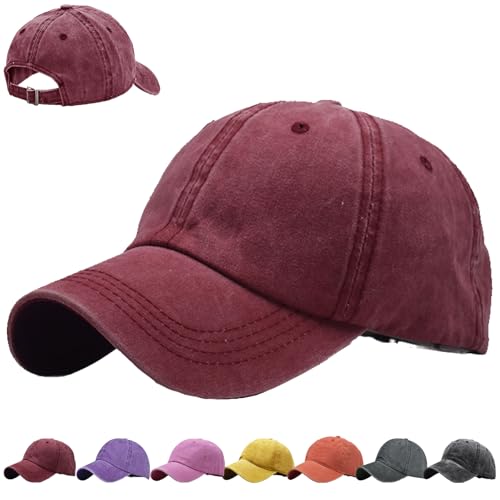 AUNGKWANG Gewaschener Baseballkappe für Kinder, Premium Baseball Cap, 100% Baumwolle, Verstellbar Schildmütze, Einfarbig, Outdoor Running Freizeit Basecap, für 3-8 Jahre alt Jungen Mädchen