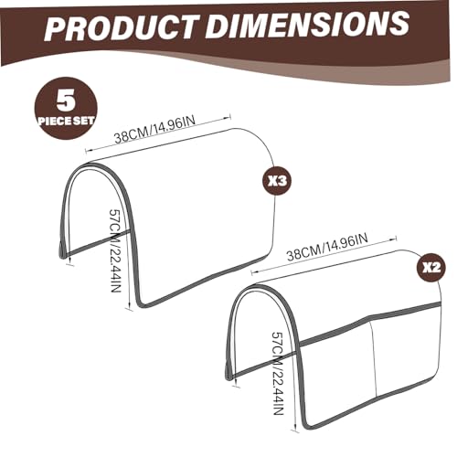 Cubiertas de protección de brazo impermeable para sofá de 3 plazas 4
