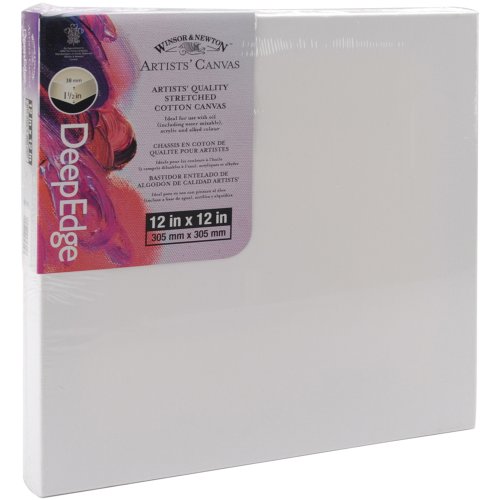 Winsor & Newton 12-Inch by 12-Inch Artists Quality Deep Edge Stretched Canvas