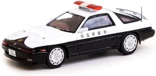 Tarmac Works Supra RHD (volante a la derecha) Coche de policía japonés en blanco y negro Road64 Series 164 Modelo de fundición a presión T64R-064-POL